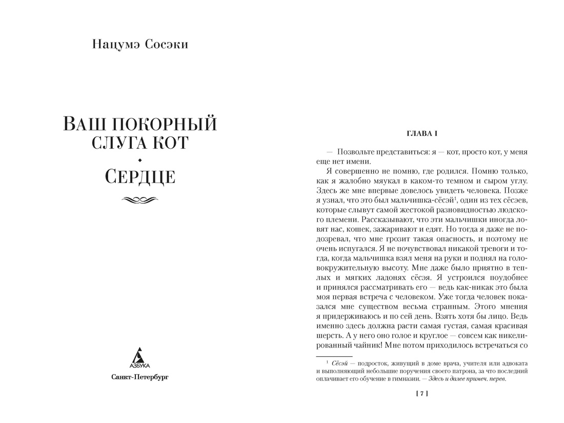 Ваш покорный слуга кот. Сердце, Отрывок из книги