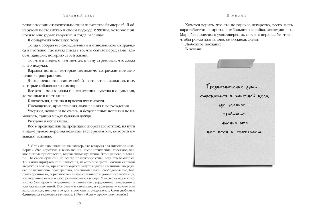 Зеленый свет (с доп. материалами), Отрывок из книги