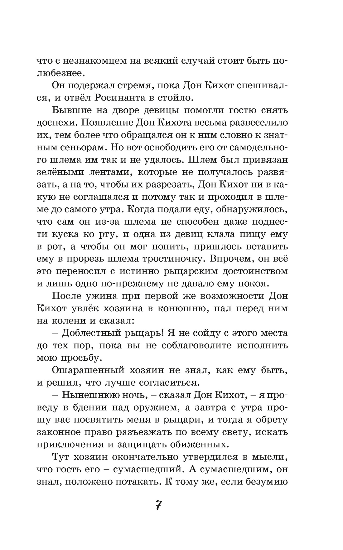 Дон Кихот, Отрывок из книги