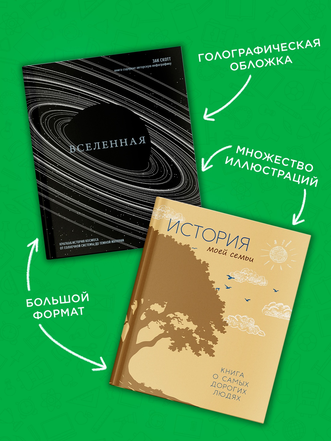 Промо материал к книге "Большой подарок для школьника. Комплект из 2-х книг в коробе (История моей семьи + Вселенная)" №3