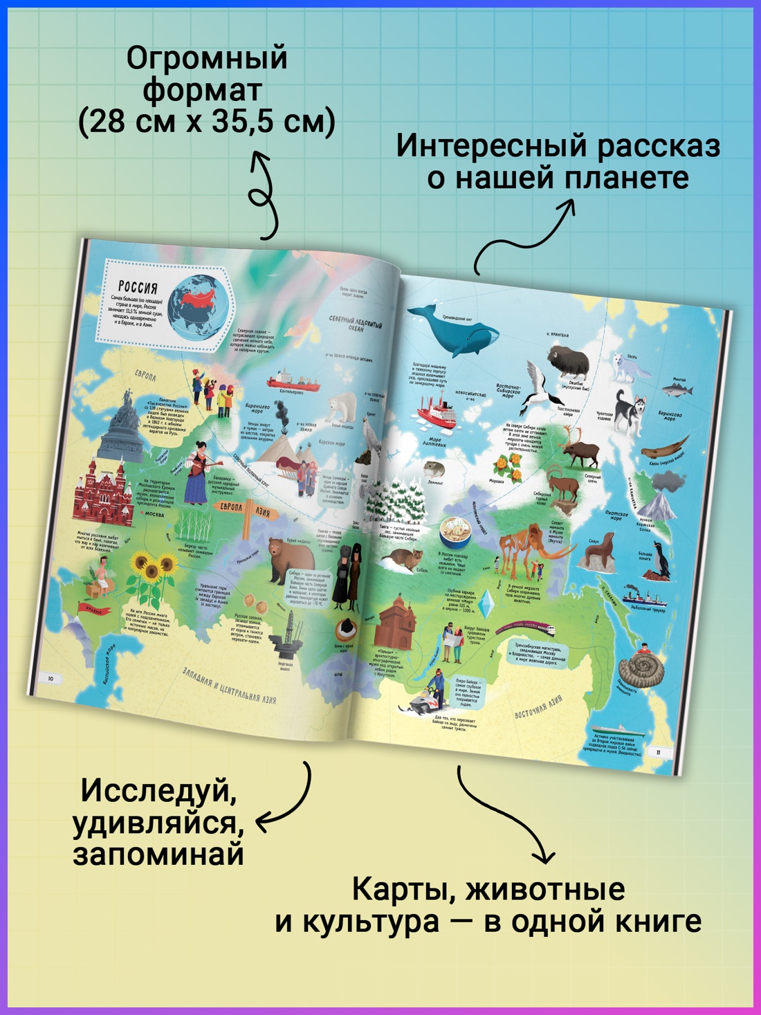 Промо материал к книге "Большой атлас мира в картинках" №1