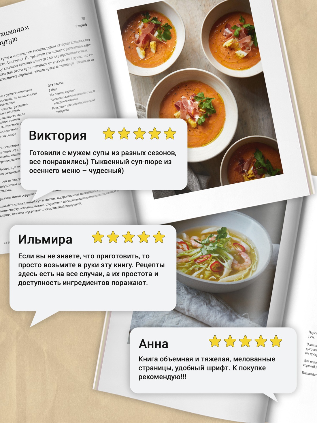 Промо материал к книге "Суп дня: Супы, бульоны, пюре, а также хлеб, крутоны, гренки. 120 живительных рецептов" №1