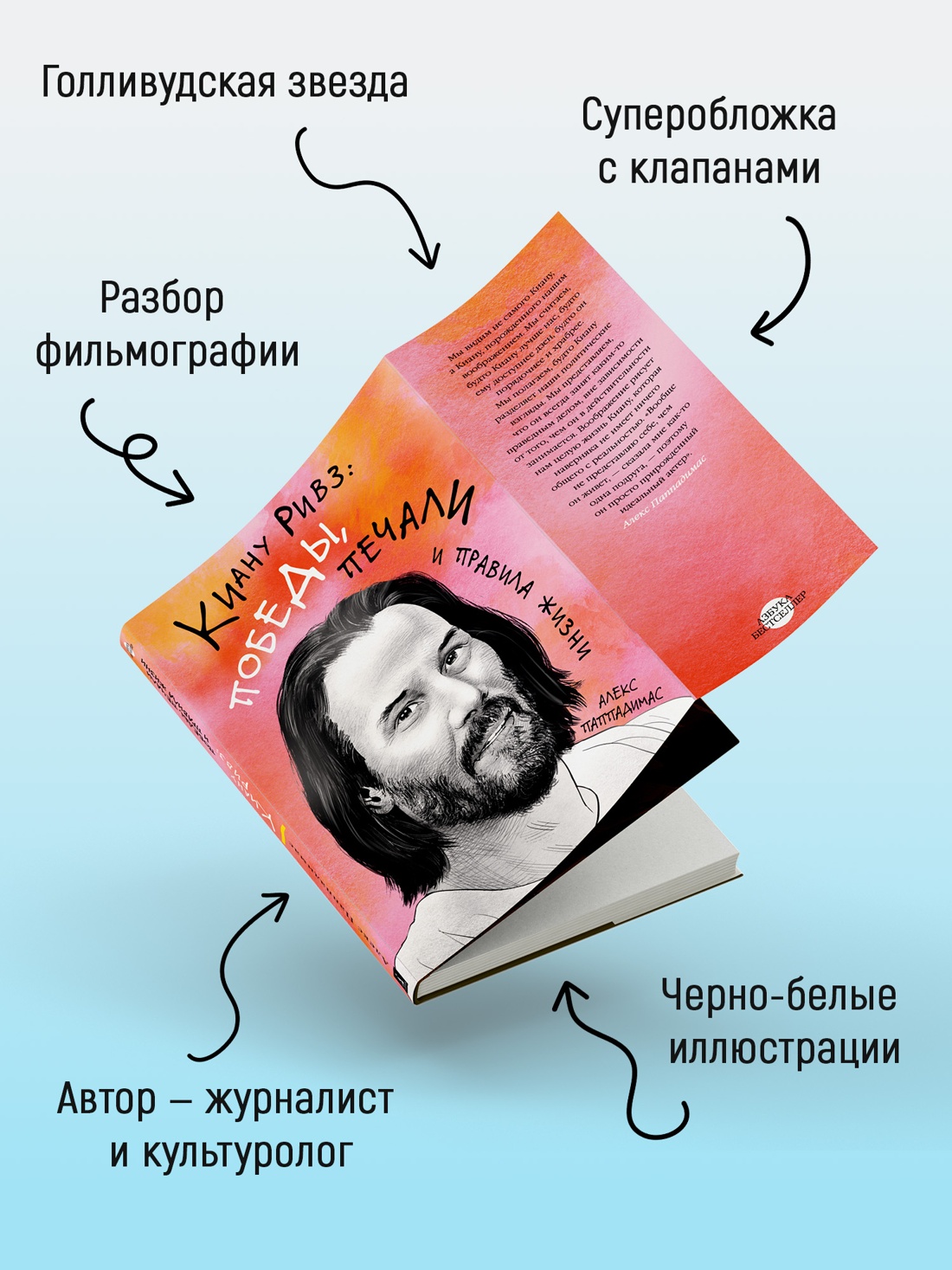 Промо материал к книге "Киану Ривз: победы, печали и правила жизни" №2