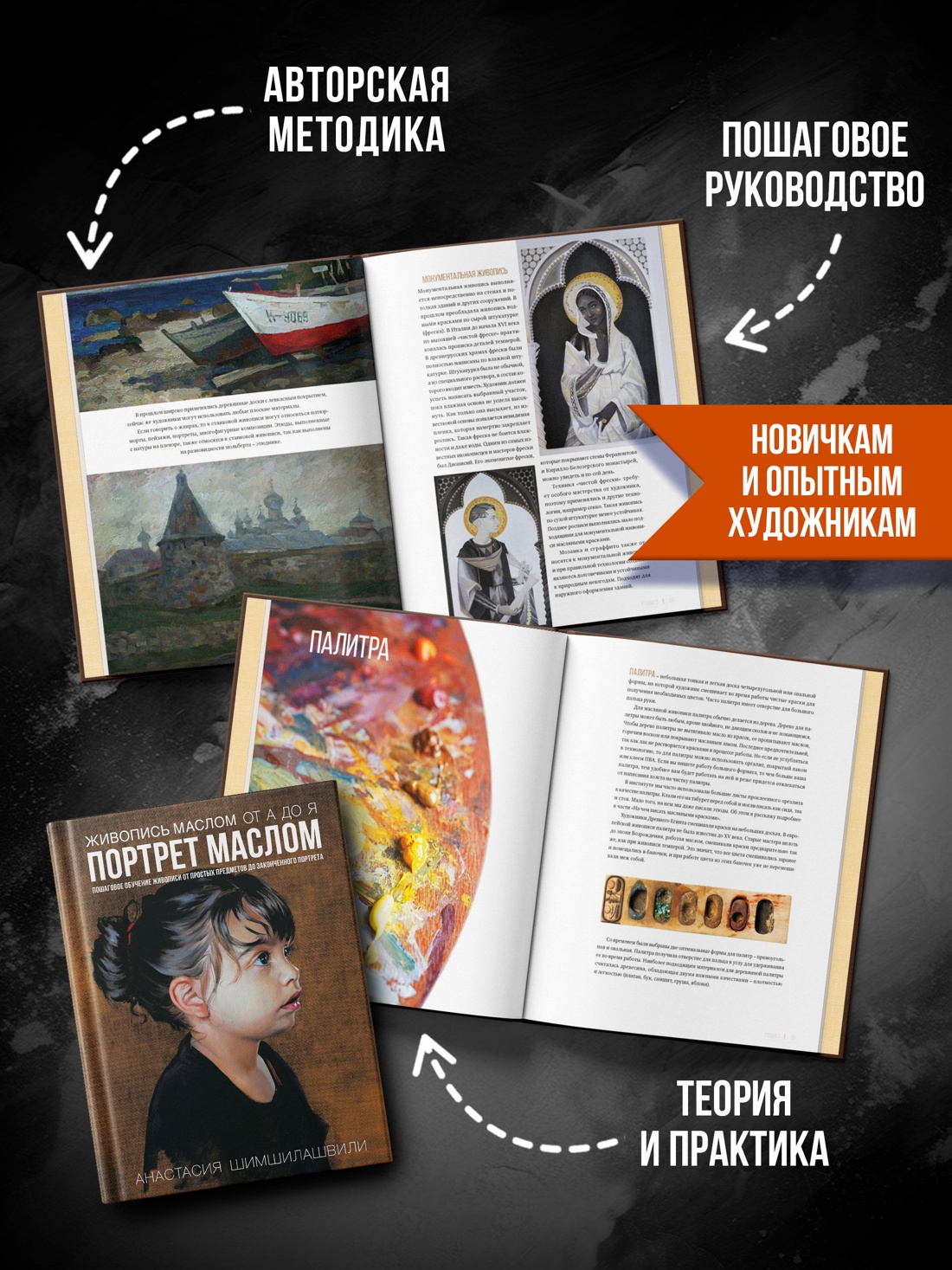 Промо материал к книге "Живопись маслом от А до Я. Портрет маслом (илл. Анастасия Шимшилашвили и др.)" №1