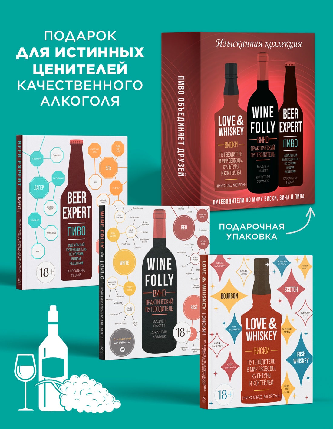 Промо материал к книге "Изысканная коллекция. Путеводители по миру виски, пива и вина (Love&Whiskey, Wine Folly, Beer Expert.)" №1