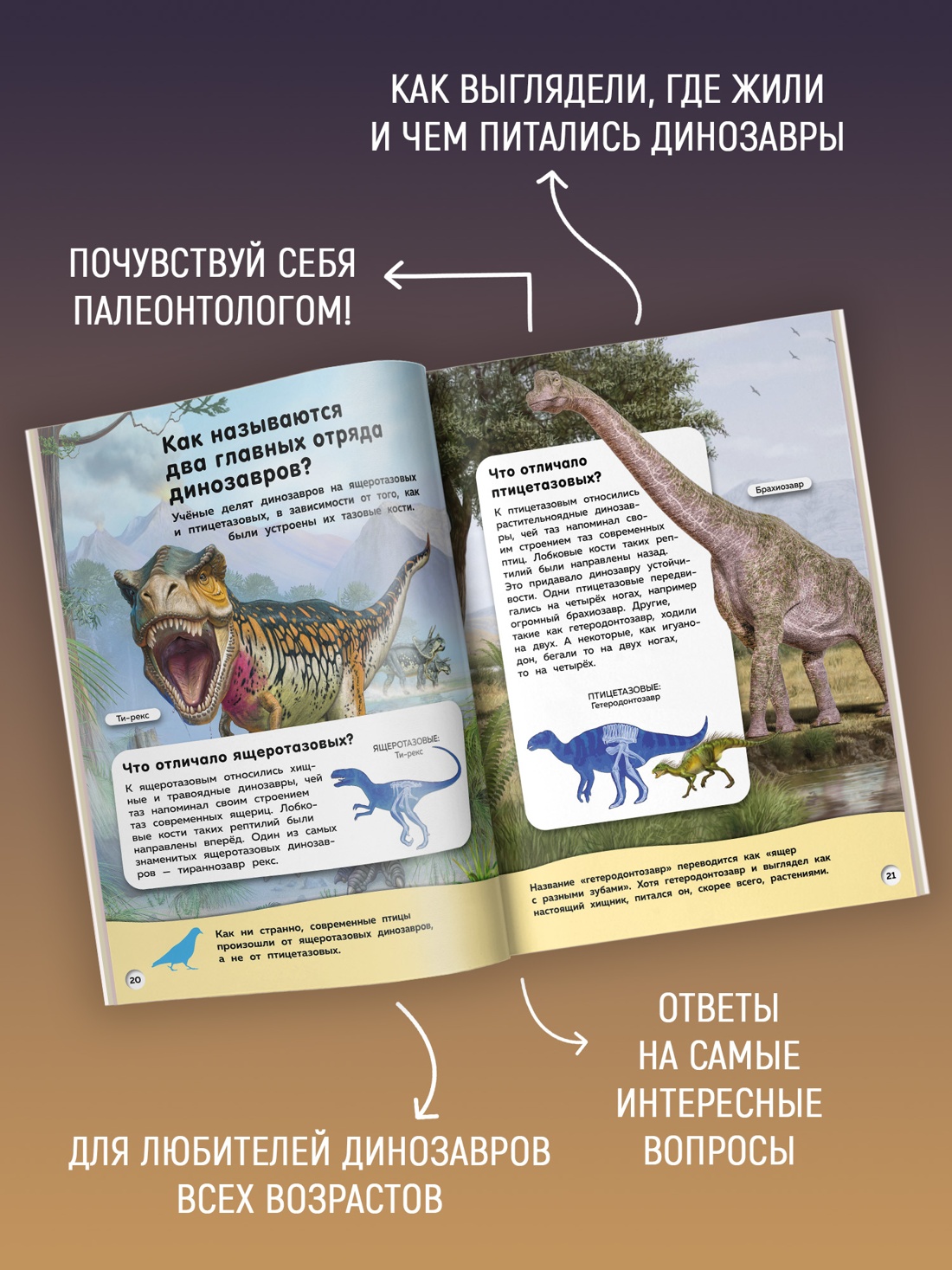 Промо материал к книге "Большая книга динозавров. Вопросы и ответы" №1