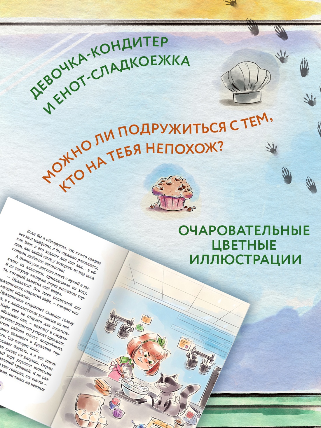 Промо материал к книге "Маффин. Мой друг енот" №1